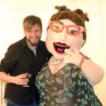 Cyril with Cindy Baker VANL's Program Coordinator poses with artist Cindy Baker